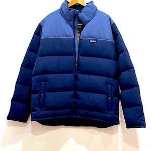 NWT Mens Patagonia Bivy Down Jacket in Stone Woolly Blue Size XL